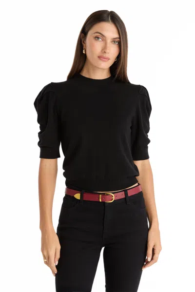 The Noli Shop Sylvie Knit Top In Black