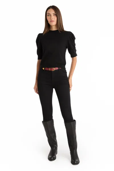 The Noli Shop Sylvie Knit Top In Black