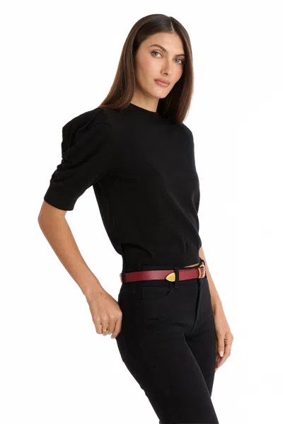 The Noli Shop Sylvie Knit Top In Black