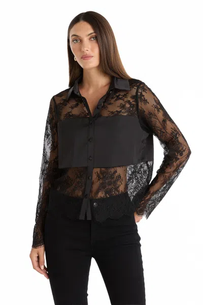 The Noli Shop Vienna Lace Blouse In Black