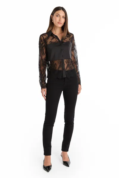 The Noli Shop Vienna Lace Blouse In Black