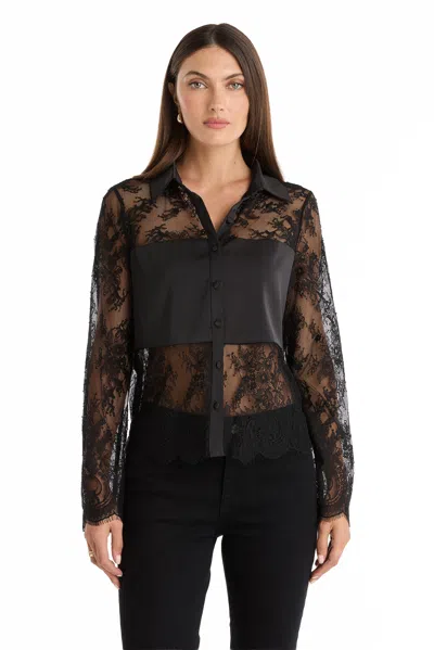 The Noli Shop Vienna Lace Blouse In Black