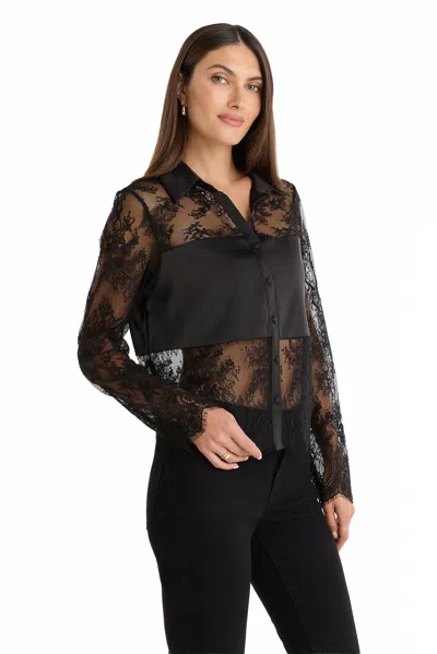 The Noli Shop Vienna Lace Blouse In Black