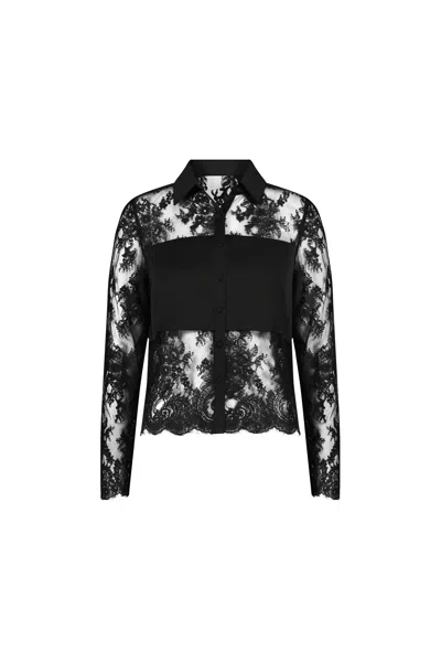 The Noli Shop Vienna Lace Blouse In Black