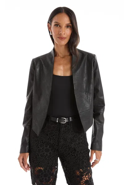The Noli Shop Yasmin Leather Jacket In Black