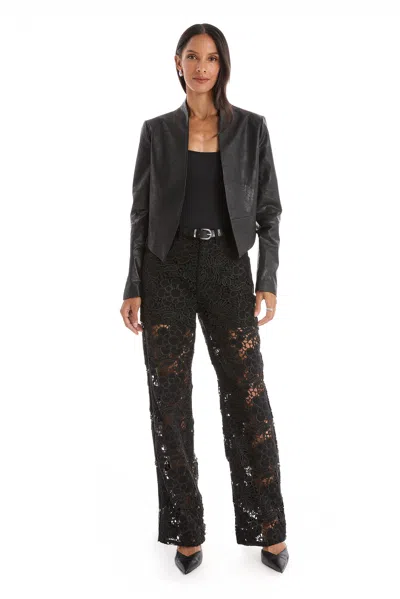 The Noli Shop Yasmin Leather Jacket In Black