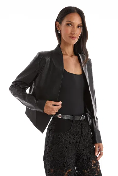 The Noli Shop Yasmin Leather Jacket In Black