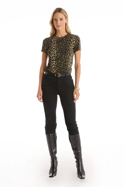 The Noli Shop Amaya Suede T-shirt In Animal Print