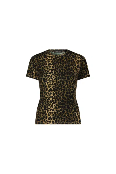 The Noli Shop Amaya Suede T-shirt In Animal Print