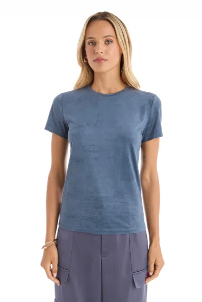 The Noli Shop Amaya Suede T-shirt In Blue