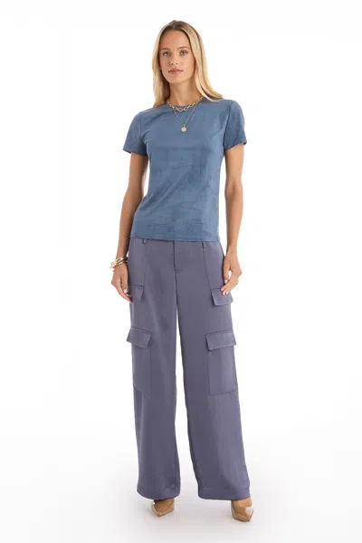 The Noli Shop Amaya Suede T-shirt In Blue