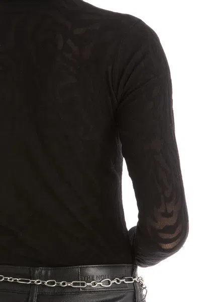 The Noli Shop Alina Rose Turtleneck Top In Black