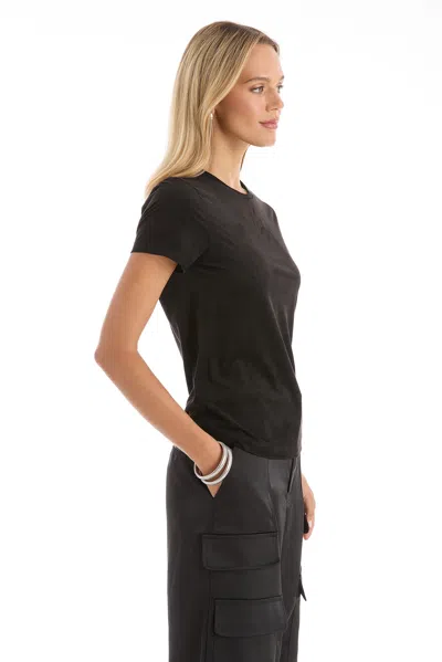 The Noli Shop Amaya Suede T-shirt In Black