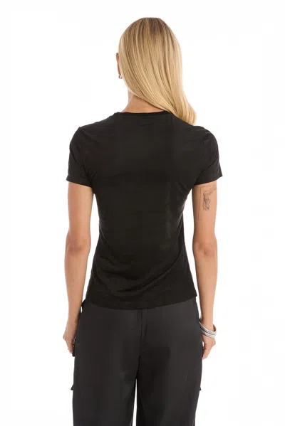 The Noli Shop Amaya Suede T-shirt In Black