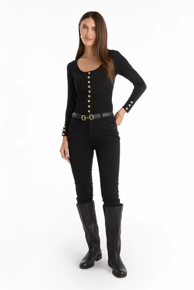 The Noli Shop Edie Knit Top In Black