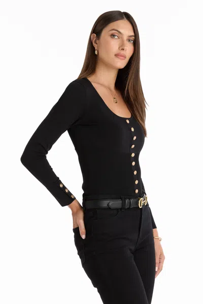 The Noli Shop Edie Knit Top In Black