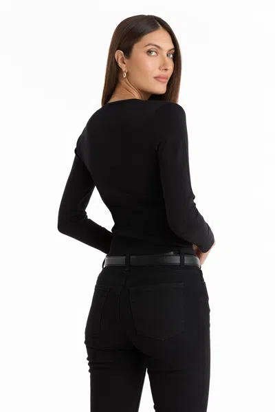 The Noli Shop Edie Knit Top In Black