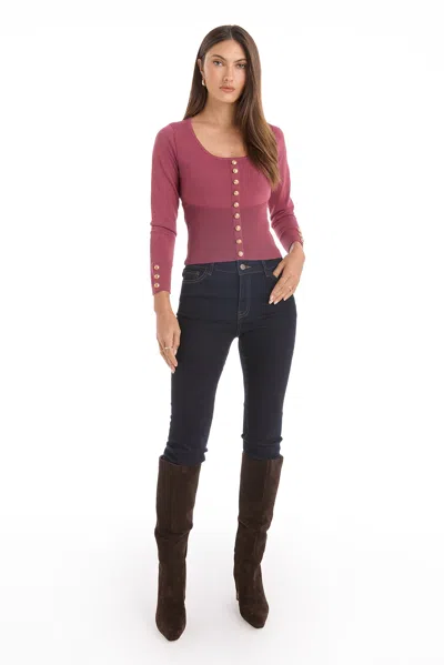 The Noli Shop Edie Knit Top In Pink