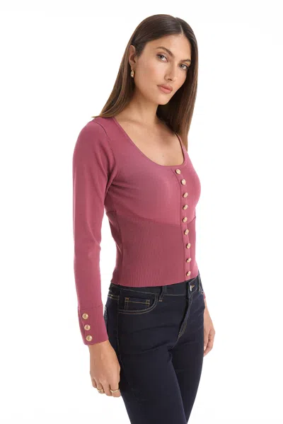 The Noli Shop Edie Knit Top In Pink