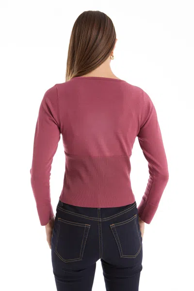 The Noli Shop Edie Knit Top In Pink