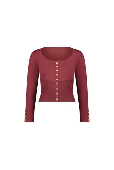 The Noli Shop Edie Knit Top In Pink