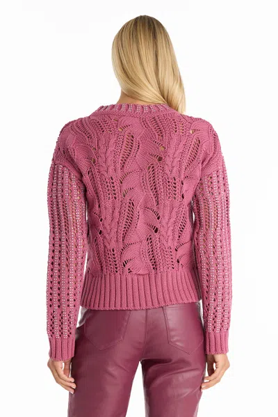 The Noli Shop Elea Crystal Knit Sweater In Pink