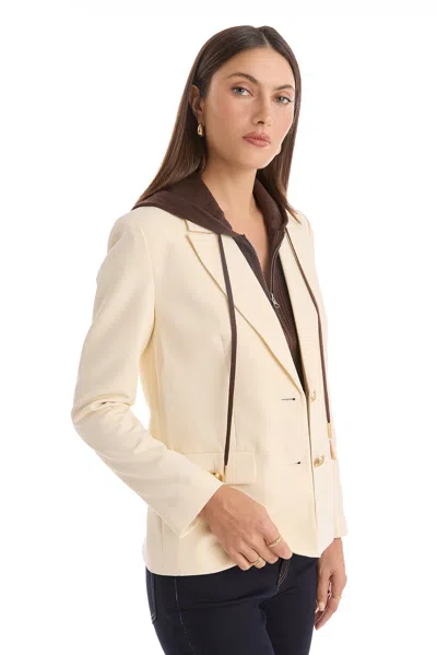 The Noli Shop Kara Dickey Blazer In Neutral