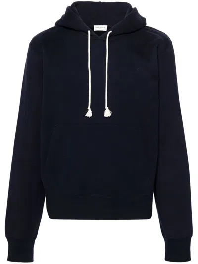 Saint Laurent Midnight Blu Cotton Sweatshirt In Black