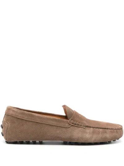 Tod's Suede Gommino Driving Shoes In Brown