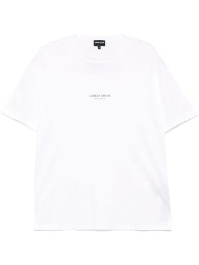 Giorgio Armani Crewneck Short-sleeved T-shirt In White
