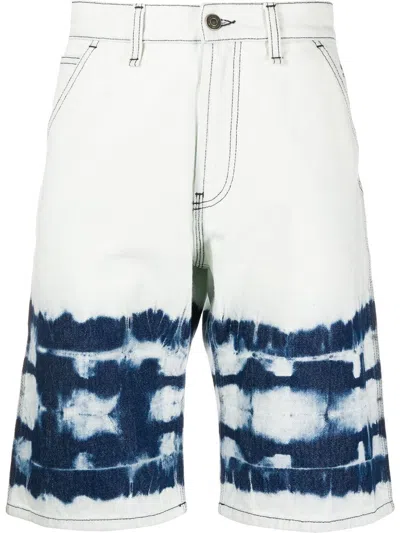 Msgm Blue Polyester Blend Shorts In Blue