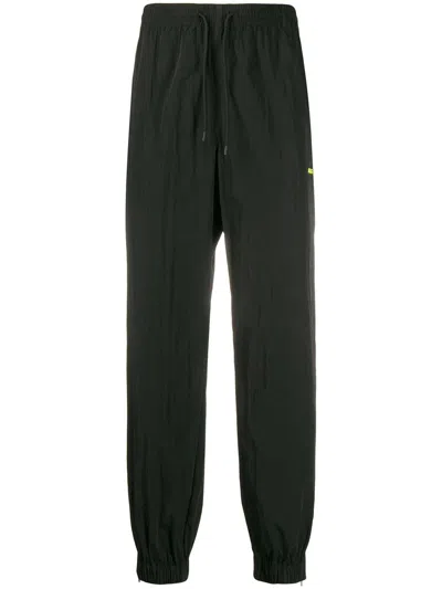Msgm Neon Logo Track Pants In Black