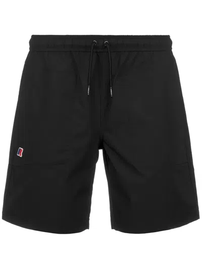 K-way Drawstring Logo-detail Track Shorts In Black