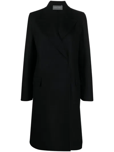 Alberta Ferretti Coat Double Cloth Flap Pockets In Black