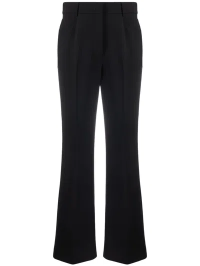Stella Mccartney Flared Trousers With Front Pleats And Pockets In Black