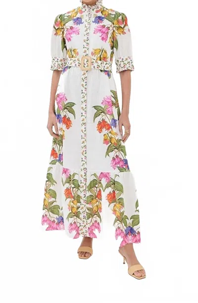 Borgo De Nor Marni Dress Magnifica/white/placement In Multi