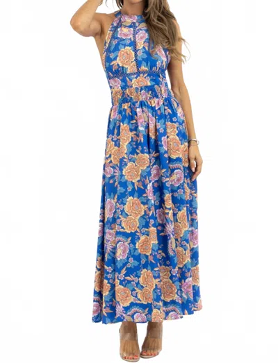 Sundayup Lola Halter Maxi Dress In Blue In Blue