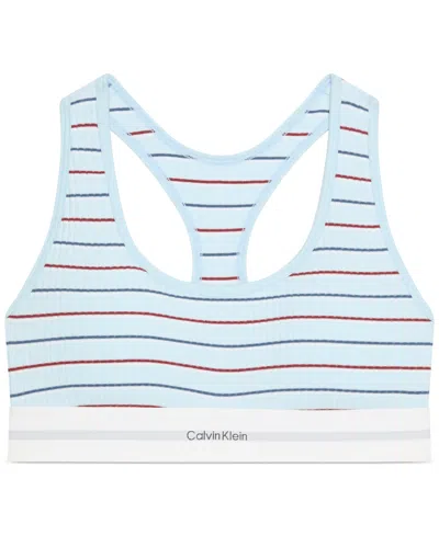 Calvin Klein Lightly Lined Bralette In Blue