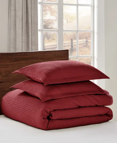 Levtex Cloud Waffle Textured 2-pc. Comforter Set, Twin/twin Xl In Red