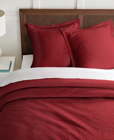 Levtex Cloud Waffle Textured 3-pc. Comforter Set, King/california King In Red