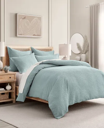 Levtex Cloud Waffle Textured 3-pc. Comforter Set, Full/queen In Blue