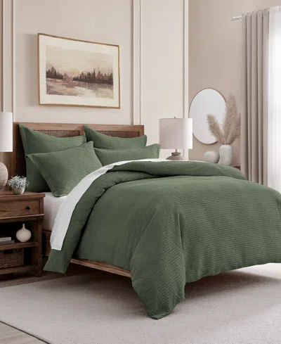 Levtex Cloud Waffle Textured 2-pc. Duvet Cover Set, Twin/twin Xl In Green
