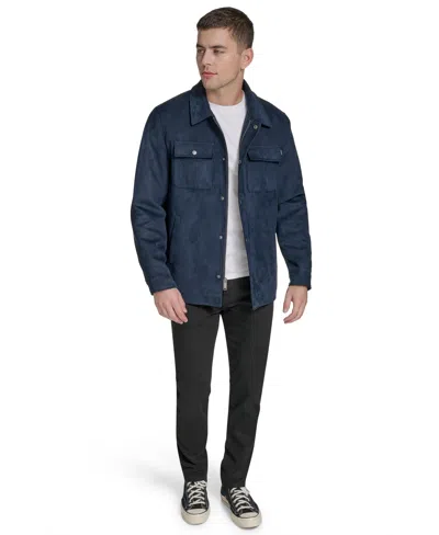 Dockers Faux Suede Shacket In Blue