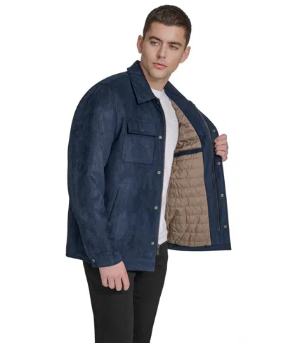 Dockers Faux Suede Shacket In Blue
