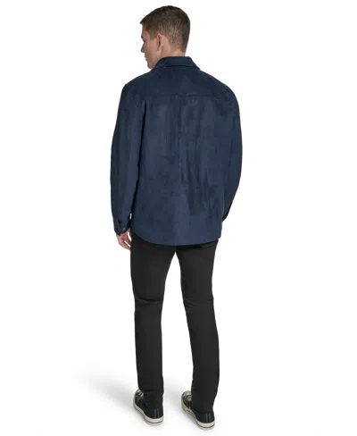 Dockers Faux Suede Shacket In Blue