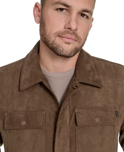 Dockers Mens Midweight Shirt Jacket In Brown