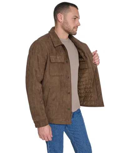 Dockers Mens Midweight Shirt Jacket In Brown