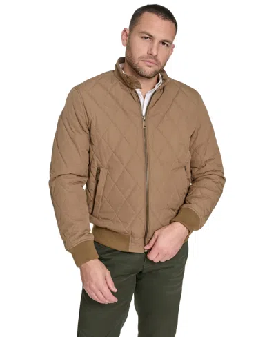 Dockers Men's Quilted Bomber Jacket In Brown