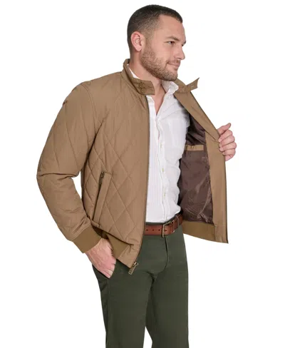 Dockers Men's Quilted Bomber Jacket In Brown