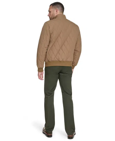Dockers Men's Quilted Bomber Jacket In Brown